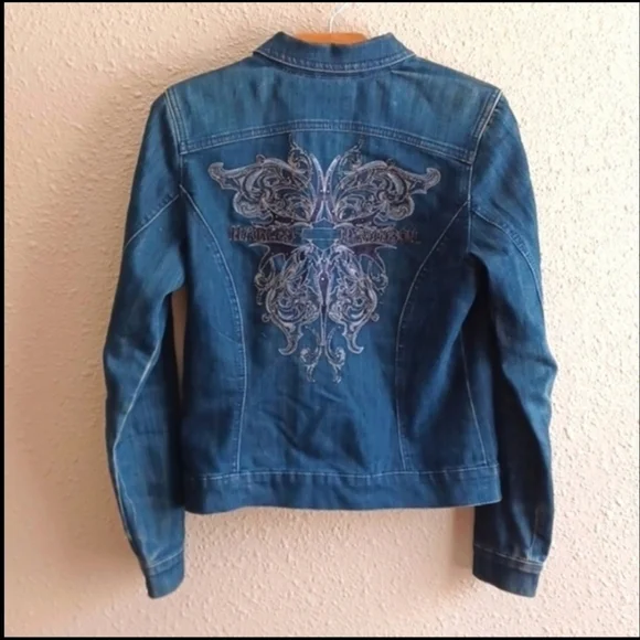HARLEY Davidson Jeans Jacket. - Picture 1 of 10